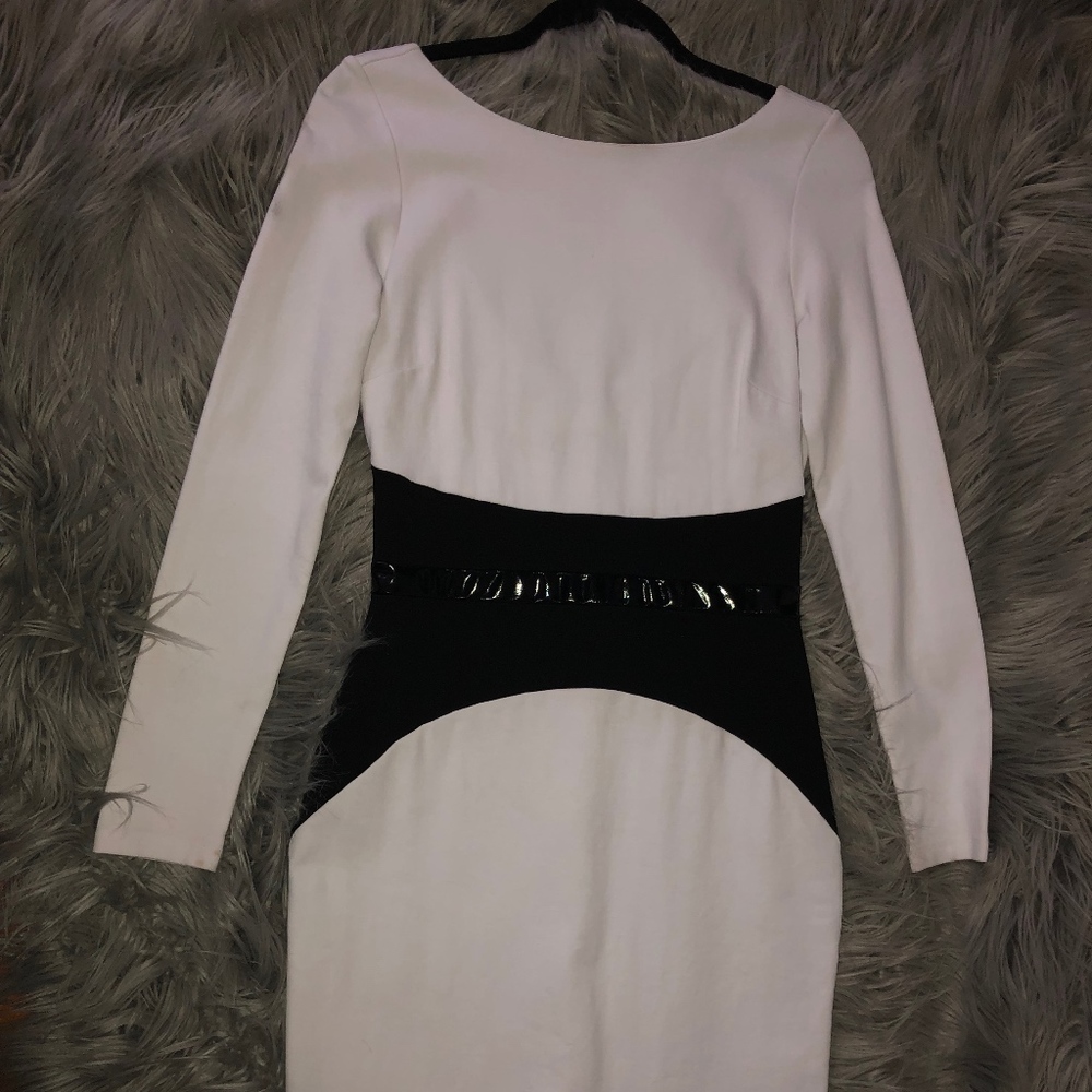 White & Black Sexy Work Dress